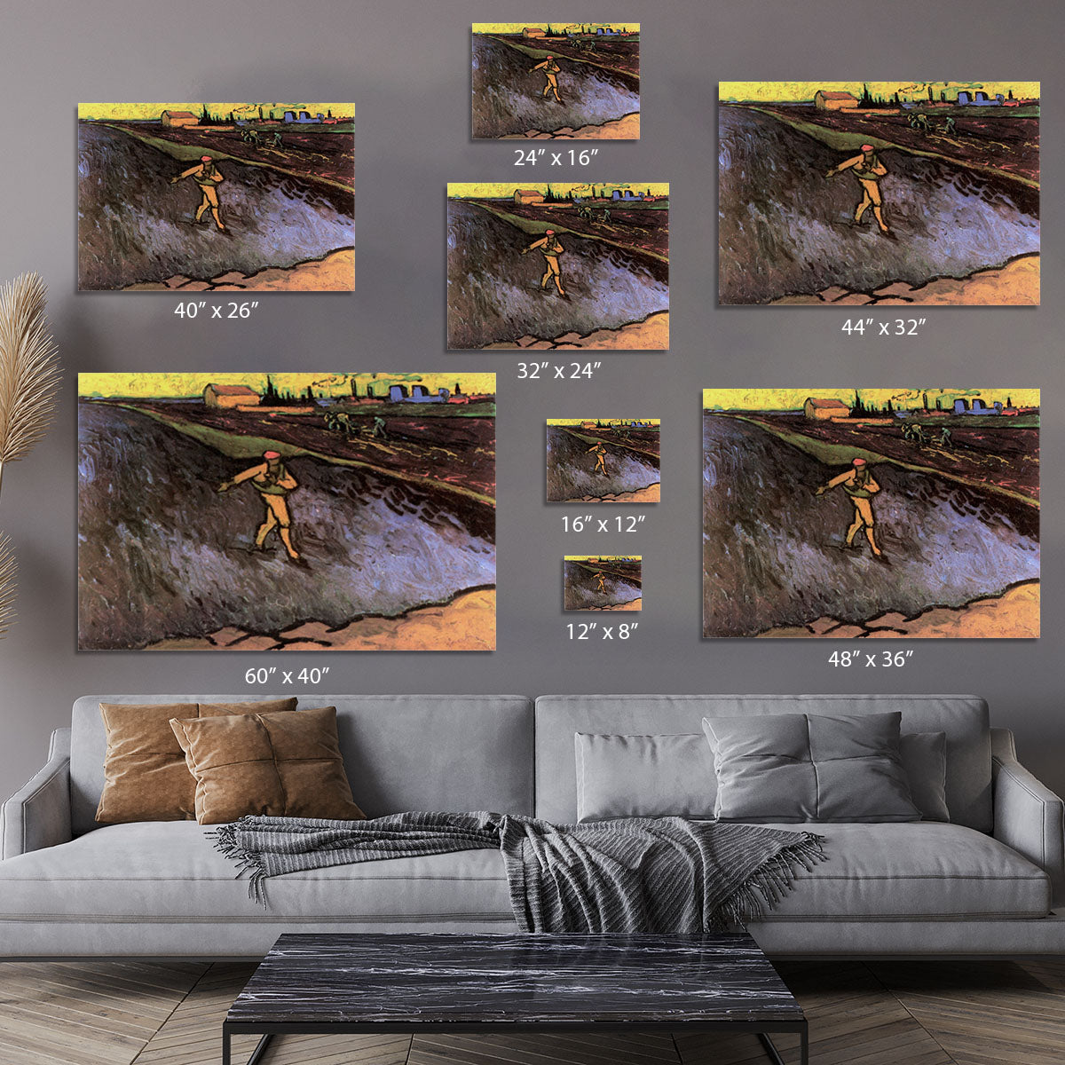 The Sower with the outskirts of Arles in the Background by Van Gogh Canvas Print or Poster - Canvas Art Rocks - 7