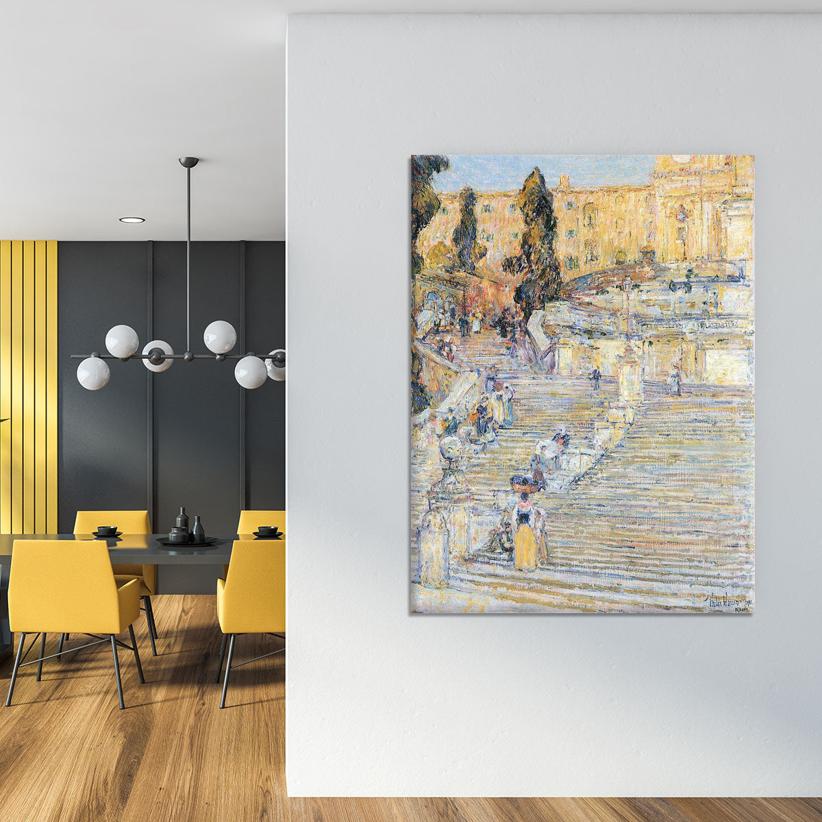 The Spanish steps by Hassam Canvas Print or Poster - Canvas Art Rocks - 4