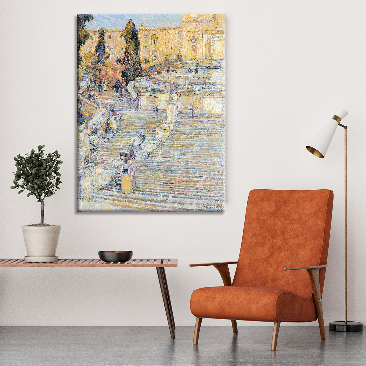 The Spanish steps by Hassam Canvas Print or Poster - Canvas Art Rocks - 6