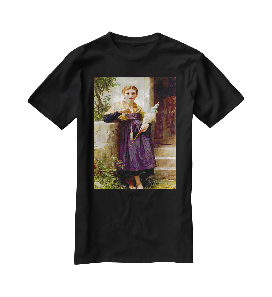The Spinne By Bouguereau T-Shirt - Canvas Art Rocks - 1