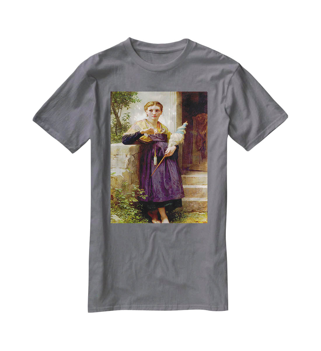 The Spinne By Bouguereau T-Shirt - Canvas Art Rocks - 3