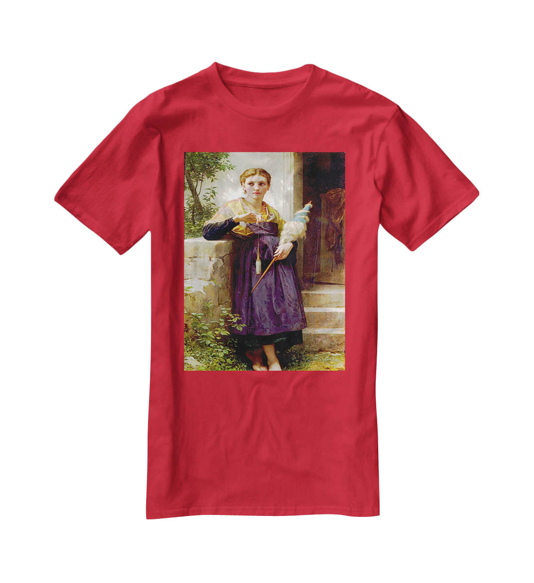 The Spinne By Bouguereau T-Shirt - Canvas Art Rocks - 4
