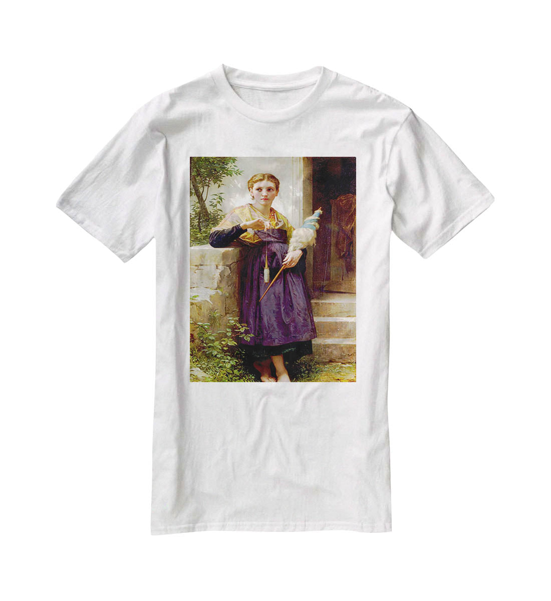 The Spinne By Bouguereau T-Shirt - Canvas Art Rocks - 5