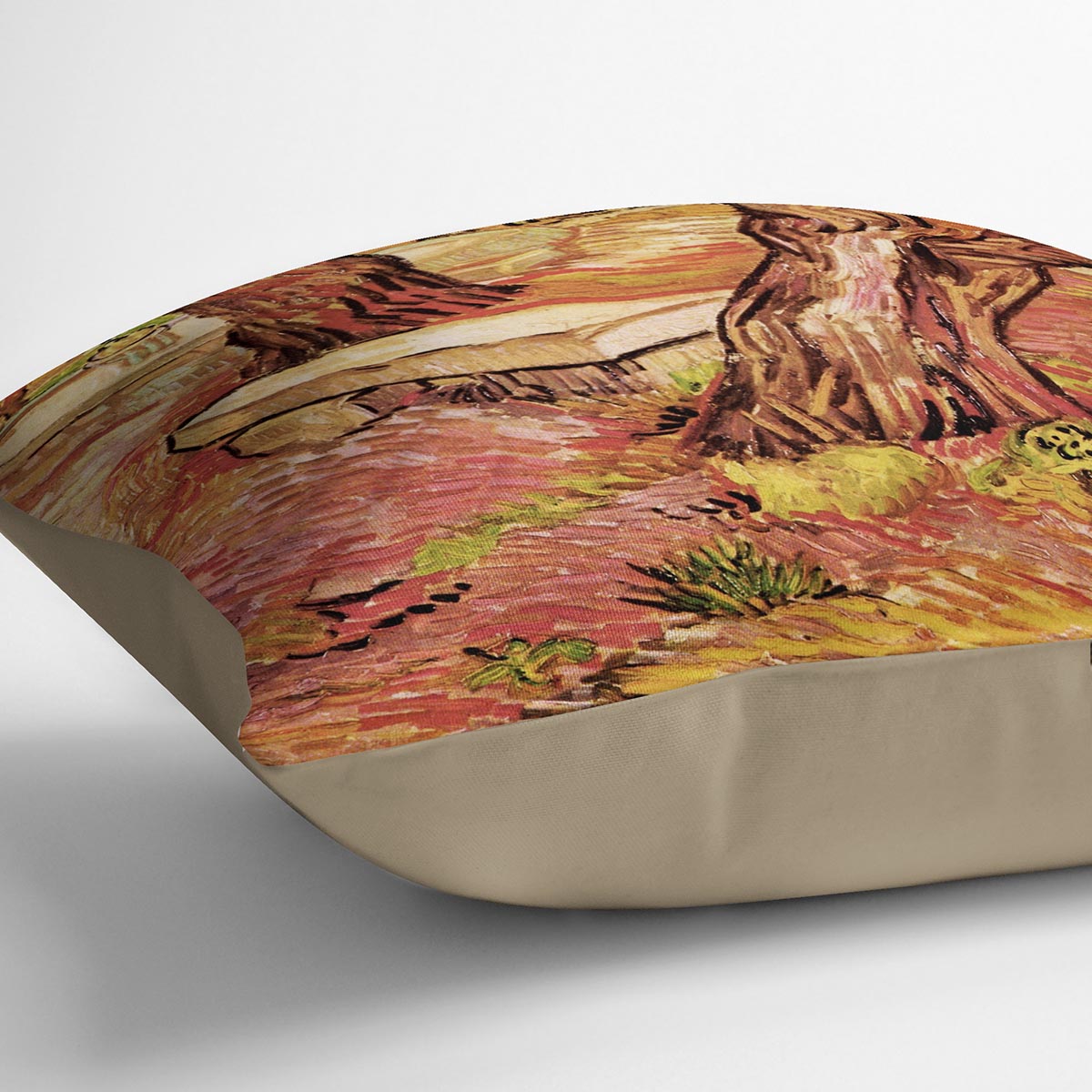 The Stone Bench in the Garden of Saint-Paul Hospital by Van Gogh Cushion