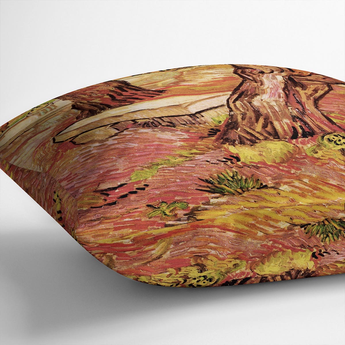 The Stone Bench in the Garden of Saint-Paul Hospital by Van Gogh Cushion