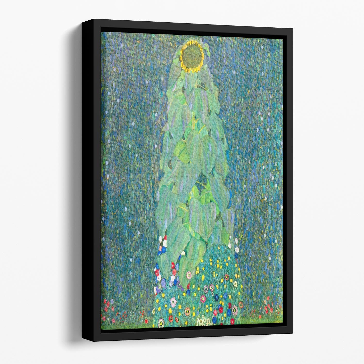 The Sunflower by Klimt Floating Framed Canvas