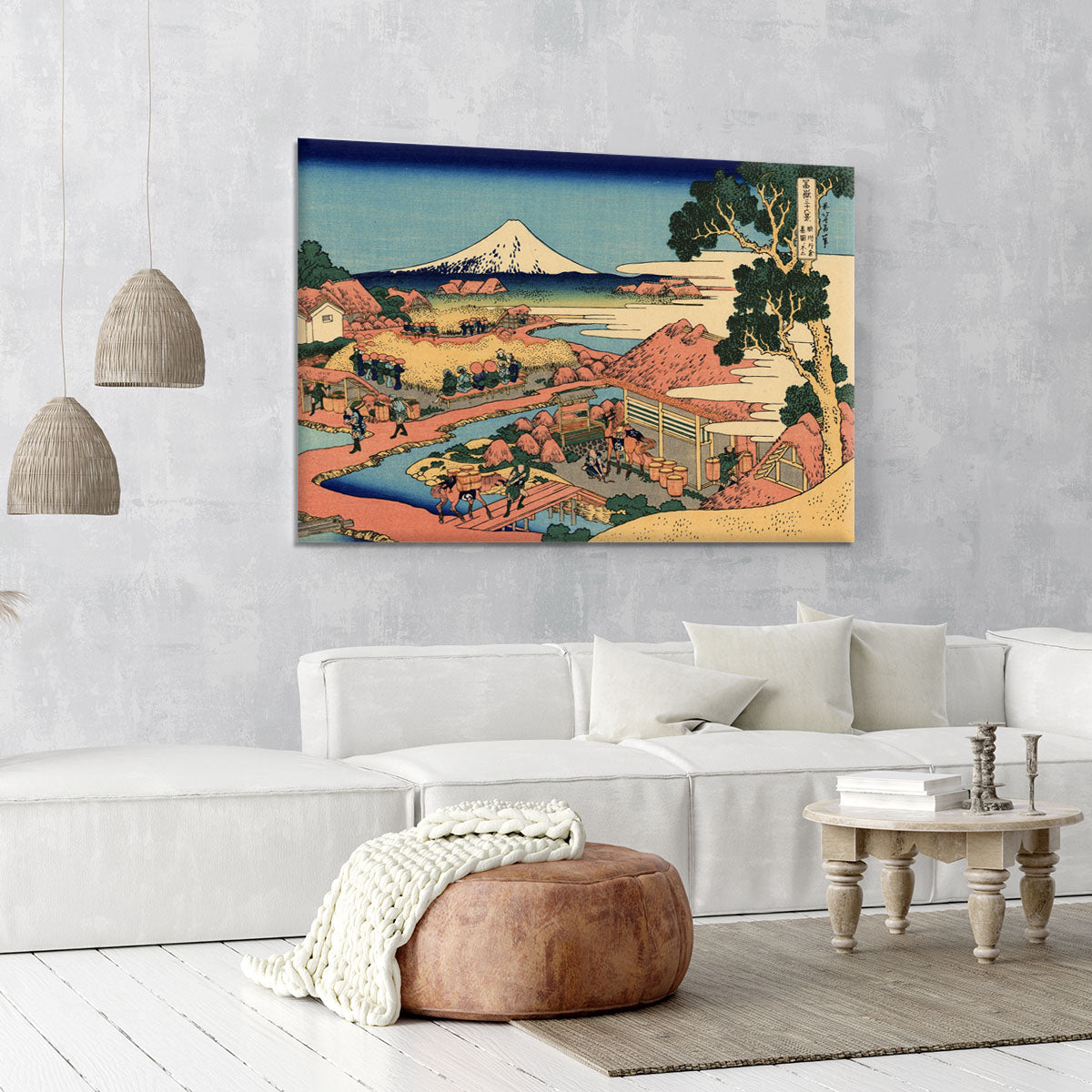 The Tea plantation by Hokusai Canvas Print or Poster - Canvas Art Rocks - 6