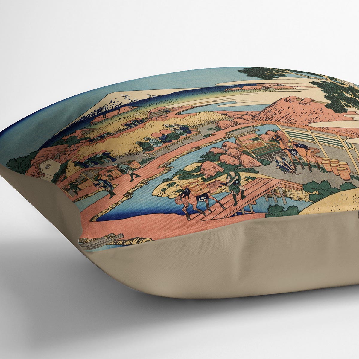 The Tea plantation by Hokusai Cushion