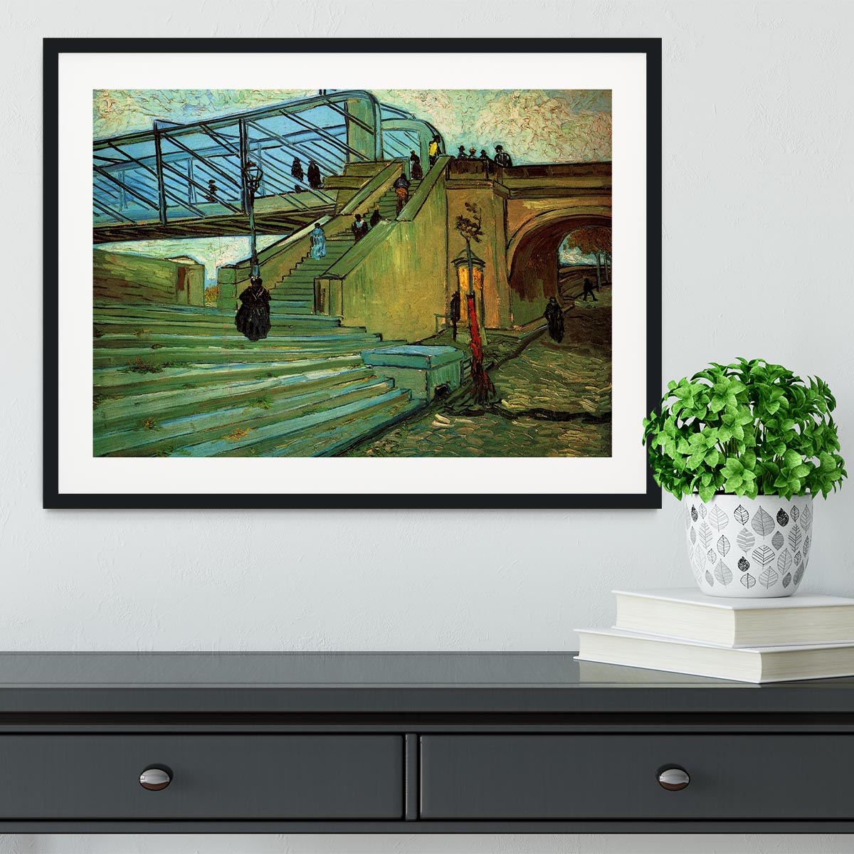 The Trinquetaille Bridge by Van Gogh Framed Print - Canvas Art Rocks - 1