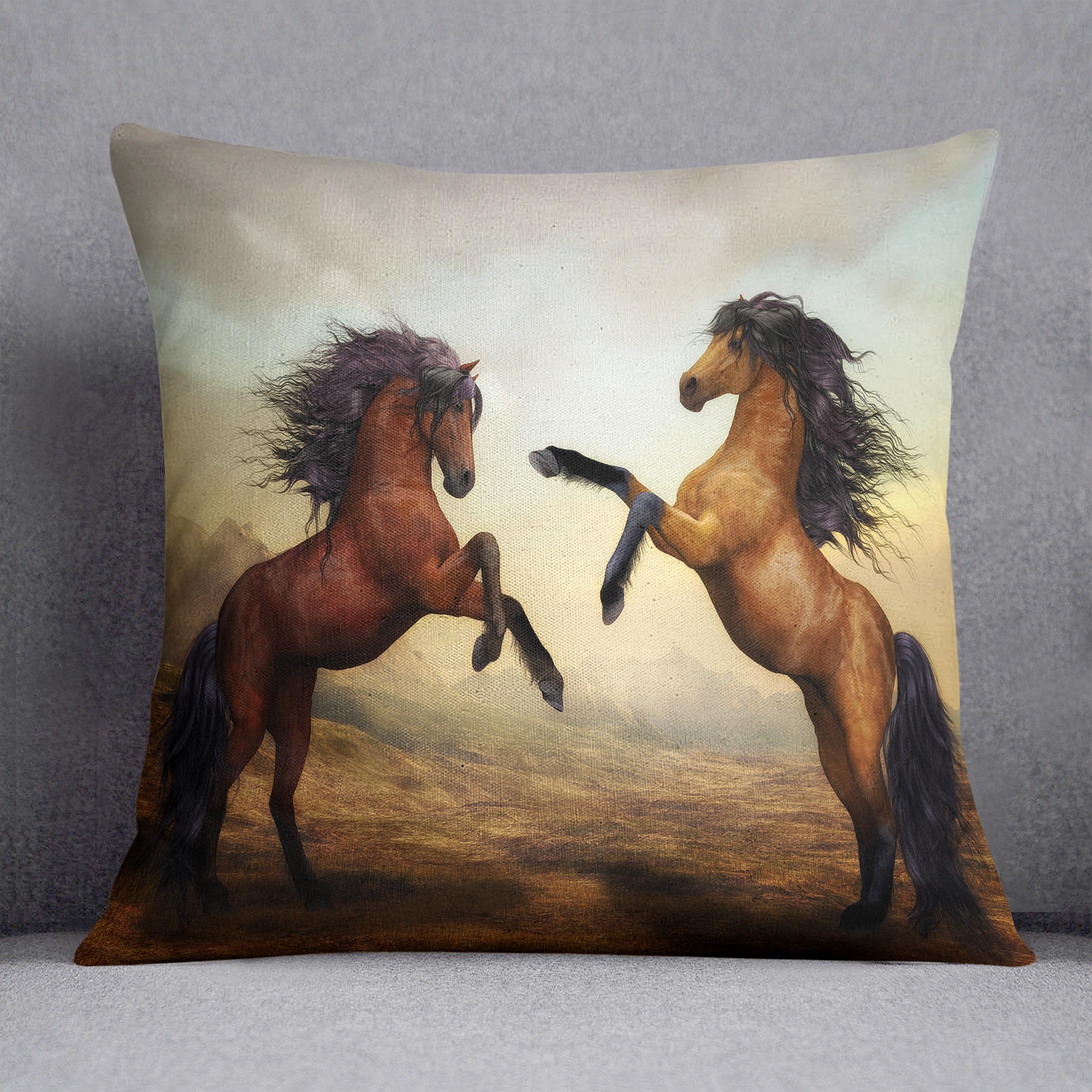 The Two Horses Cushion