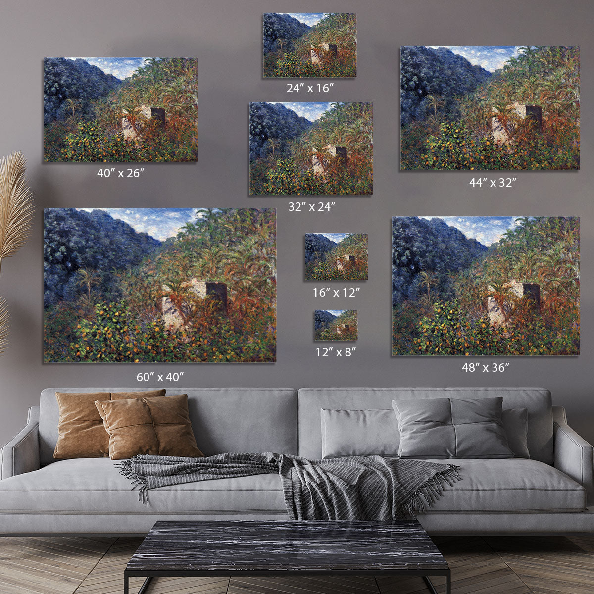 The Valley Sasso Bordighera by Monet Canvas Print or Poster - Canvas Art Rocks - 7