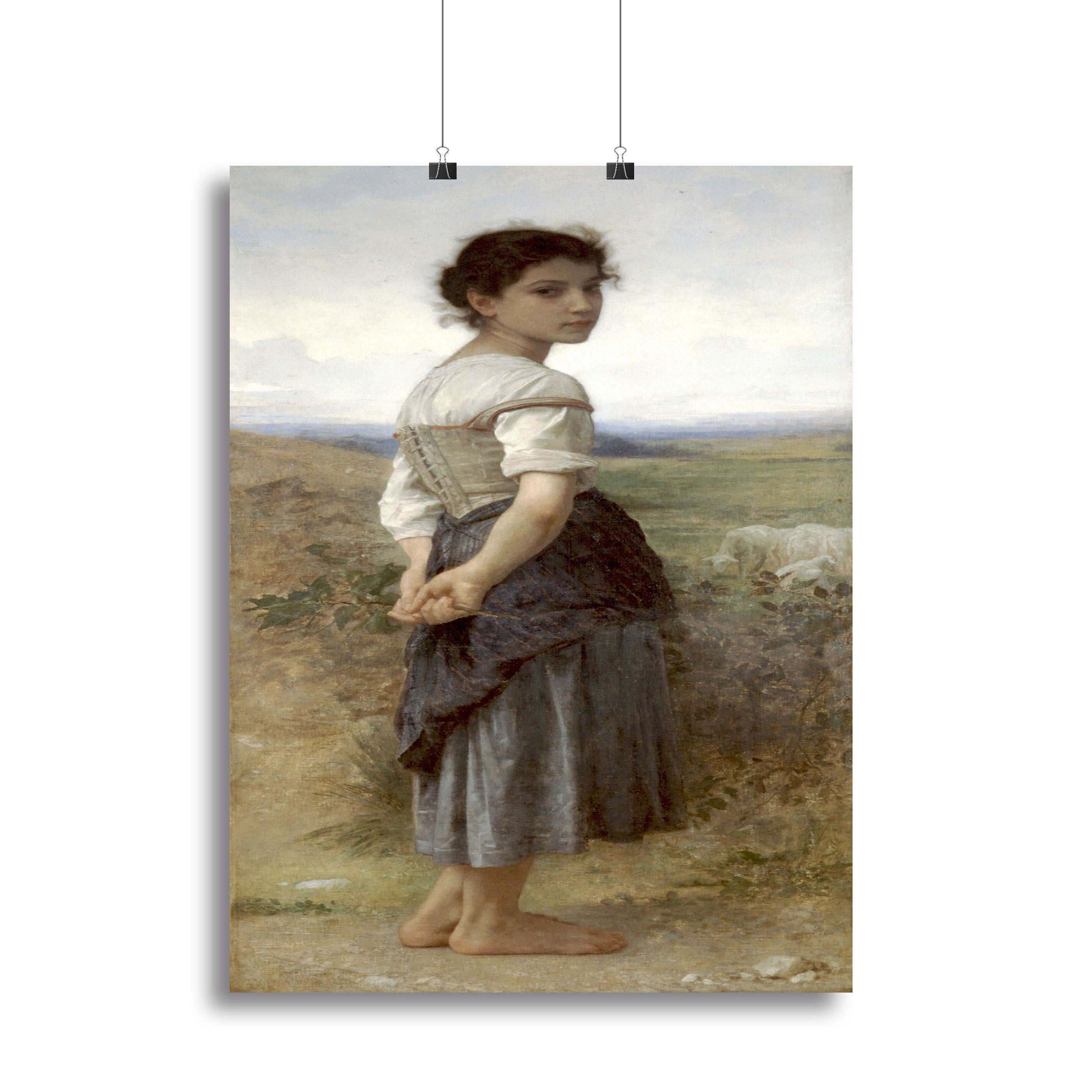 The Young Shepherdess By Bouguereau Canvas Print or Poster - Canvas Art Rocks - 2