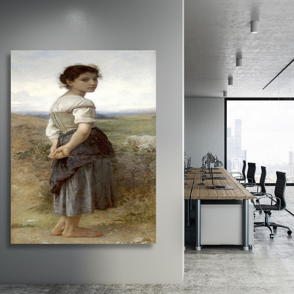 The Young Shepherdess By Bouguereau Canvas Print or Poster - Canvas Art Rocks - 3