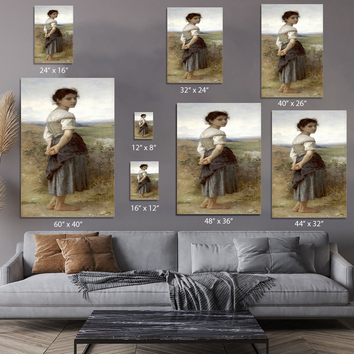 The Young Shepherdess By Bouguereau Canvas Print or Poster - Canvas Art Rocks - 7