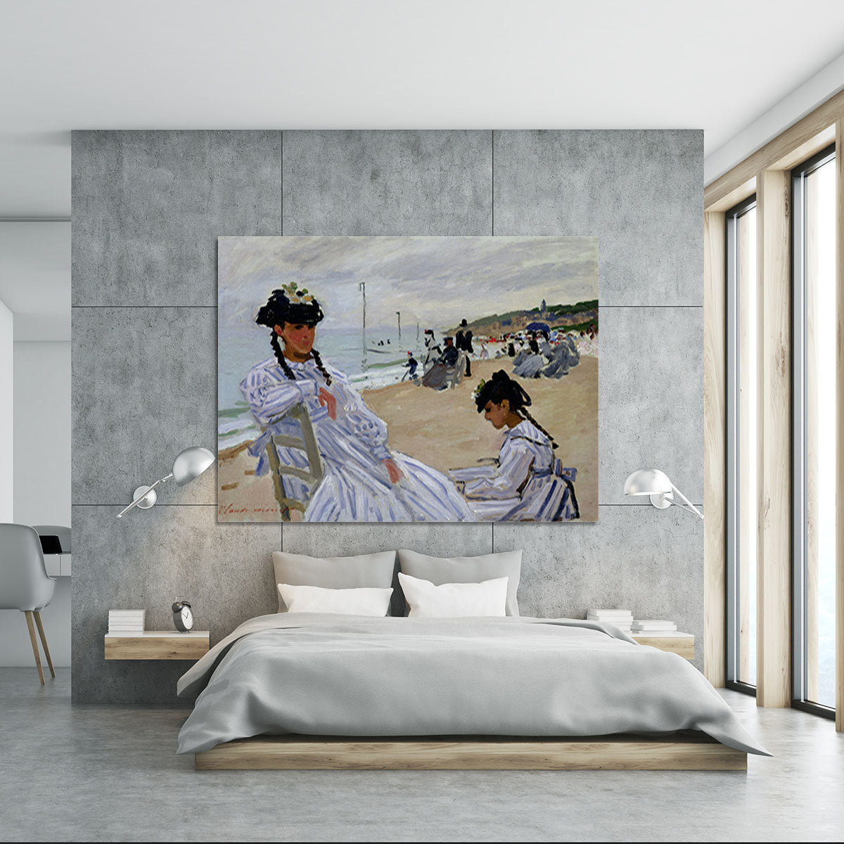 The beach at Trouville by Monet Canvas Print or Poster - Canvas Art Rocks - 5