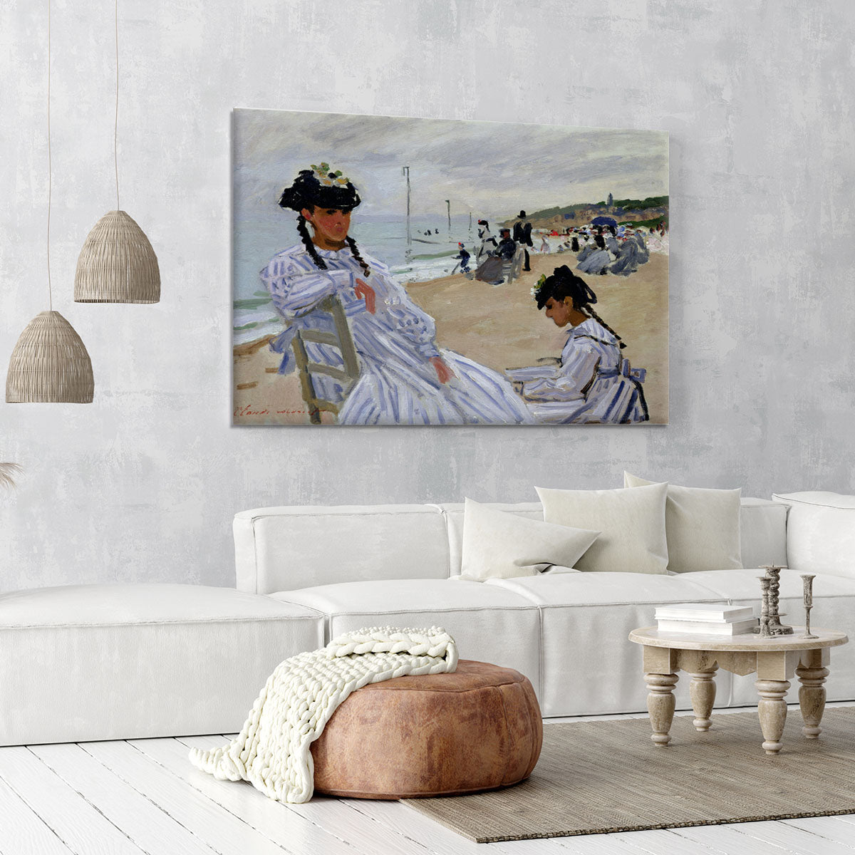 The beach at Trouville by Monet Canvas Print or Poster - Canvas Art Rocks - 6