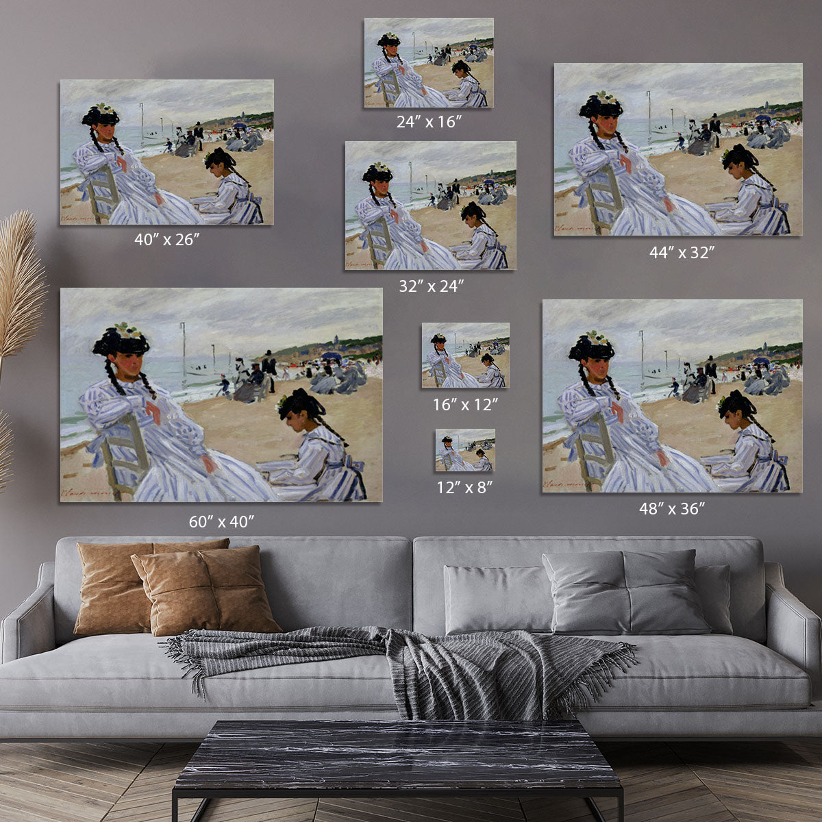 The beach at Trouville by Monet Canvas Print or Poster - Canvas Art Rocks - 7