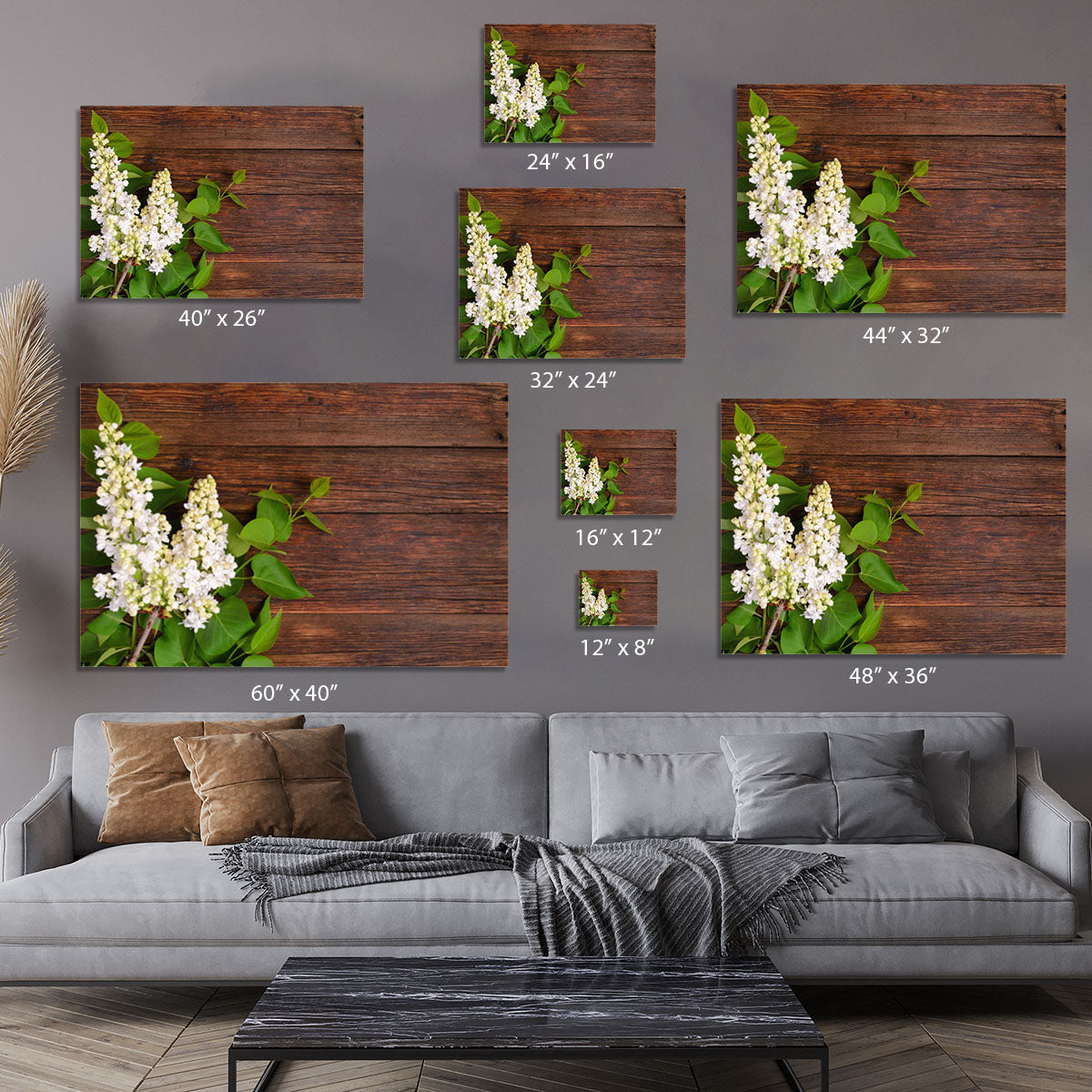 The beautiful lilac on a wooden background Canvas Print or Poster - Canvas Art Rocks - 7