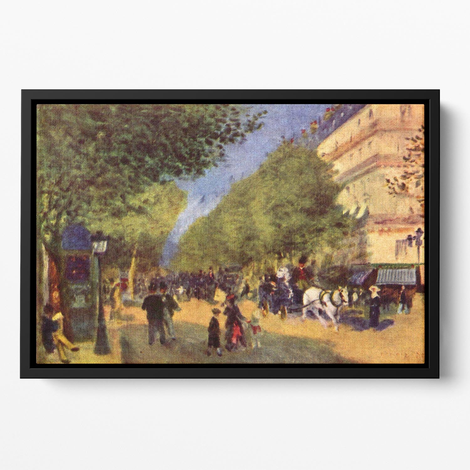 The big boulevards by Renoir Floating Framed Canvas