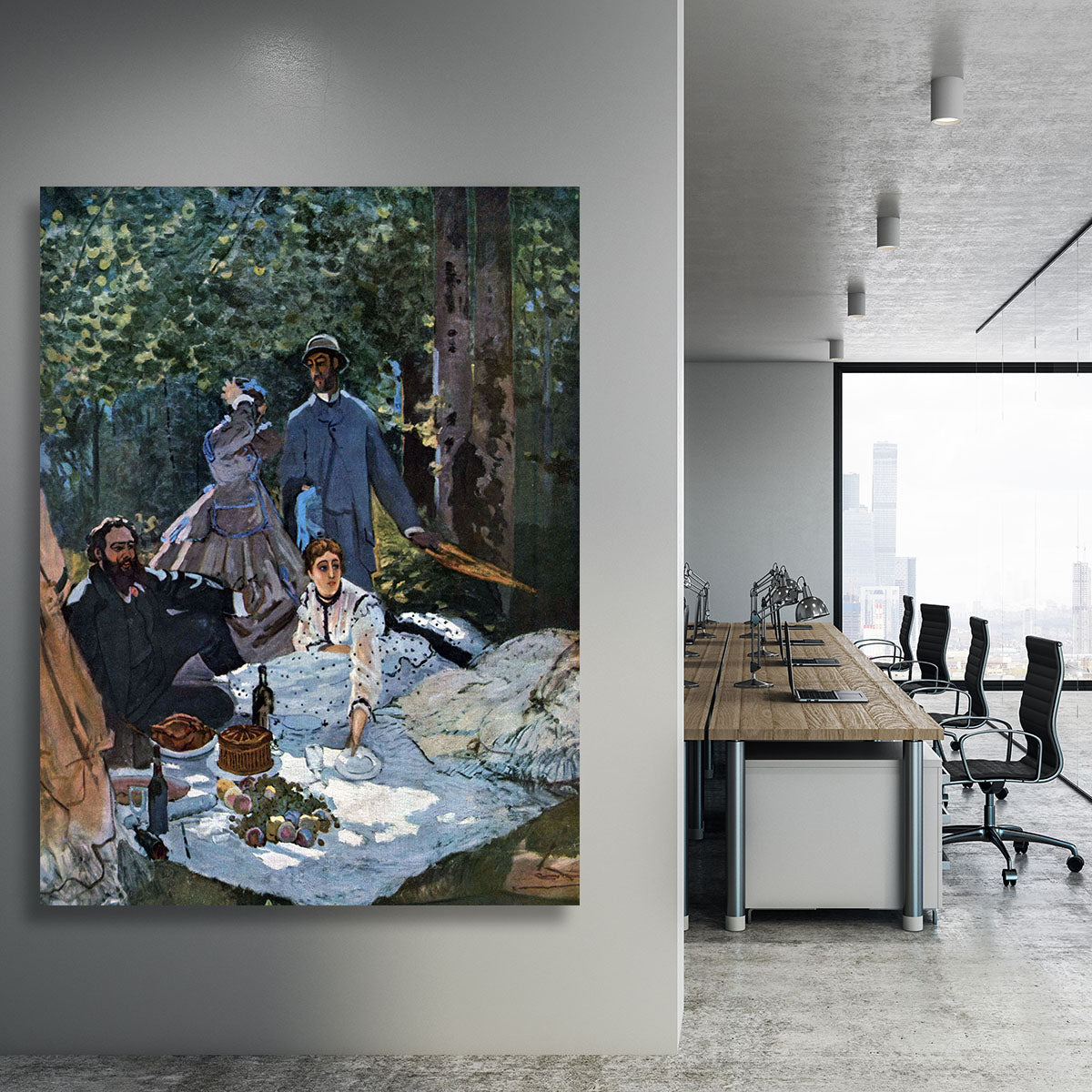 The breakfast outdoors central section by Monet Canvas Print or Poster - Canvas Art Rocks - 3