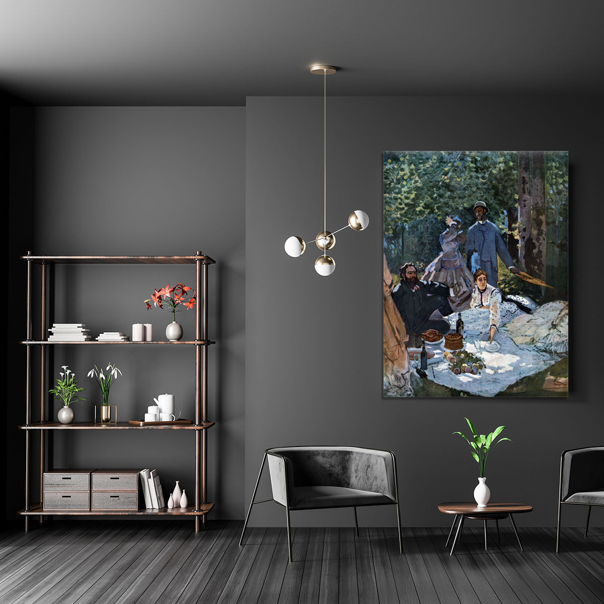 The breakfast outdoors central section by Monet Canvas Print or Poster - Canvas Art Rocks - 5