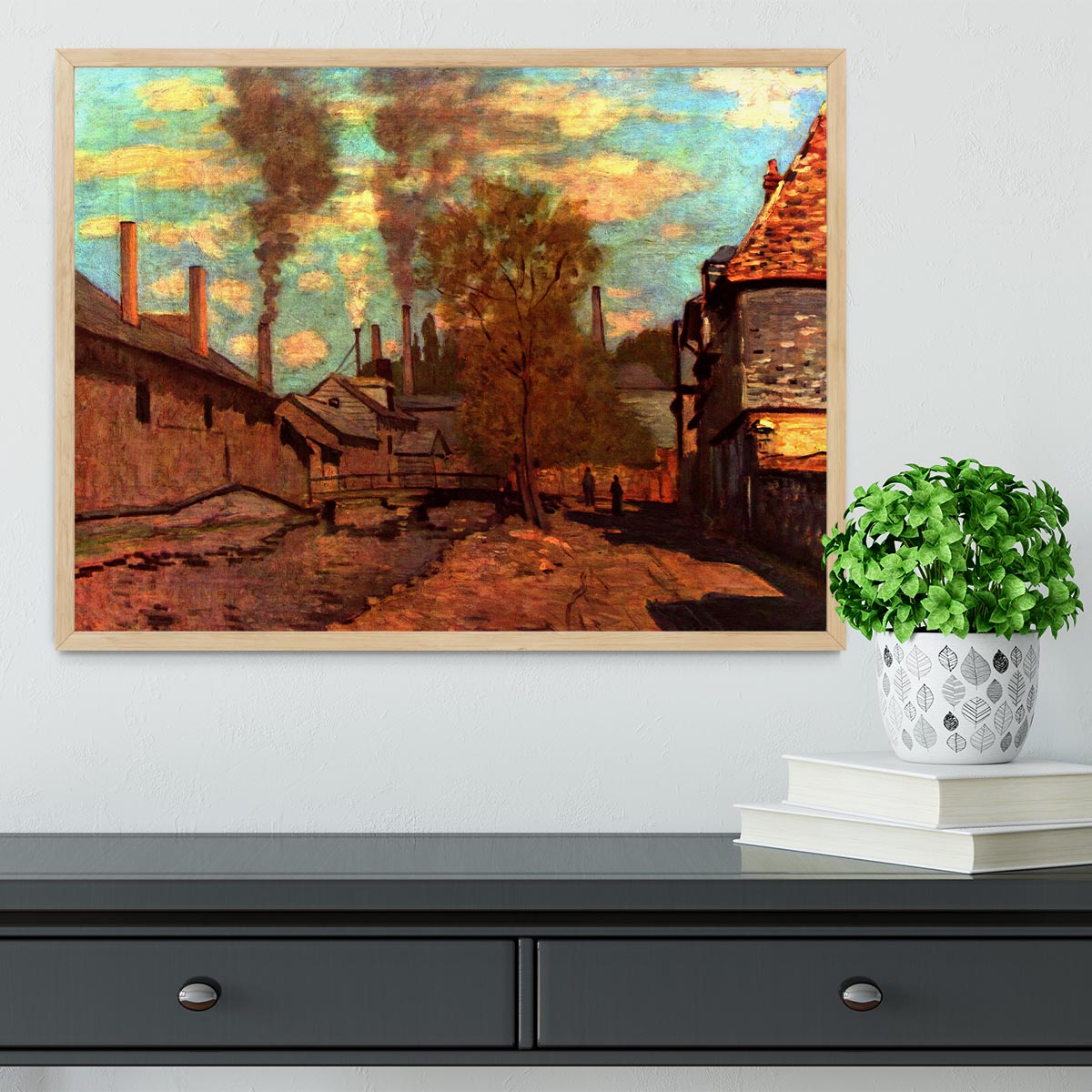 The brook of Robec by Monet Framed Print - Canvas Art Rocks - 4