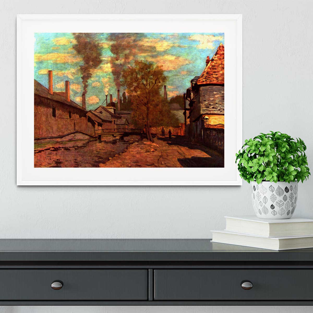 The brook of Robec by Monet Framed Print - Canvas Art Rocks - 5