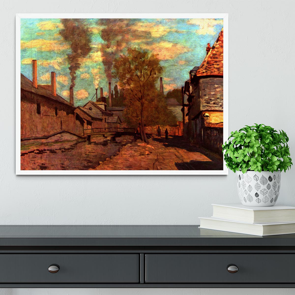 The brook of Robec by Monet Framed Print - Canvas Art Rocks -6