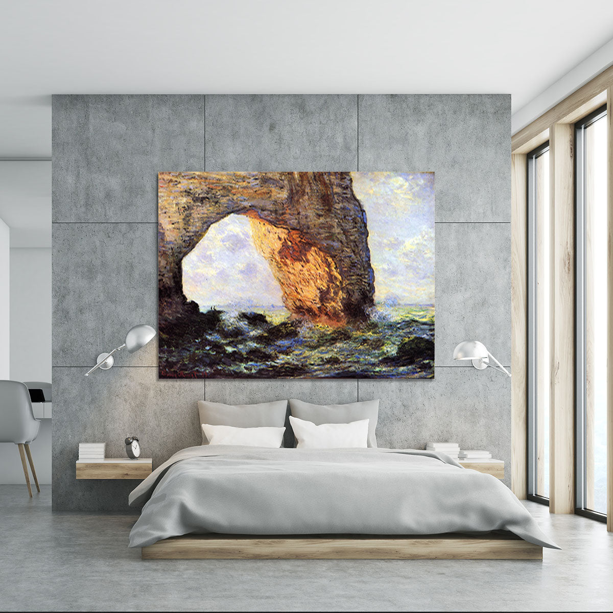 The cliff at Etretat by Monet Canvas Print or Poster - Canvas Art Rocks - 5