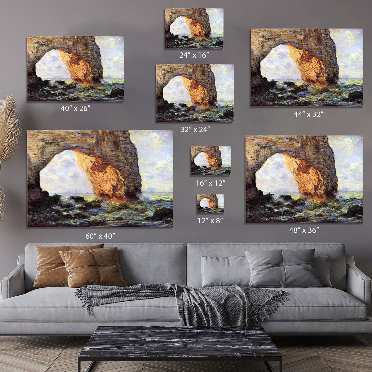 The cliff at Etretat by Monet Canvas Print or Poster - Canvas Art Rocks - 7