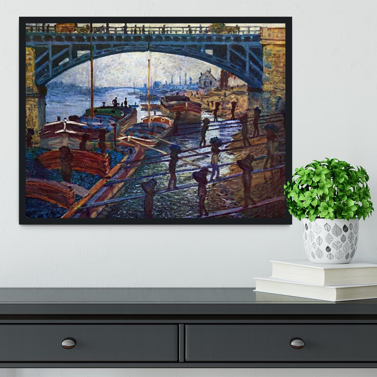 The coal carrier by Monet Framed Print - Canvas Art Rocks - 2