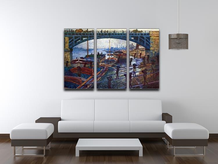 The coal carrier by Monet Split Panel Canvas Print - Canvas Art Rocks - 4