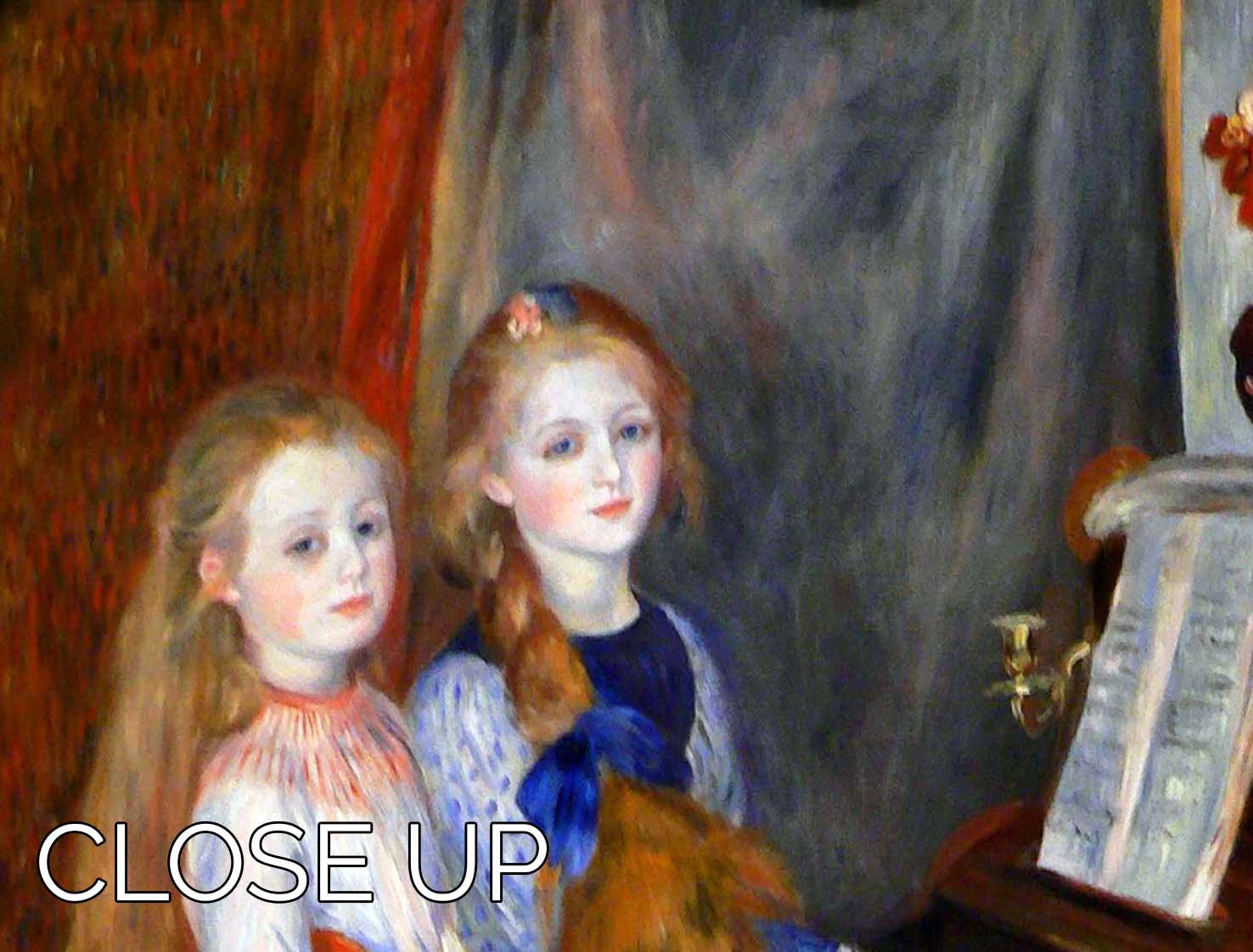 The daughters of Catulle Mendes by Renoir 3 Split Panel Canvas Print - Canvas Art Rocks - 3