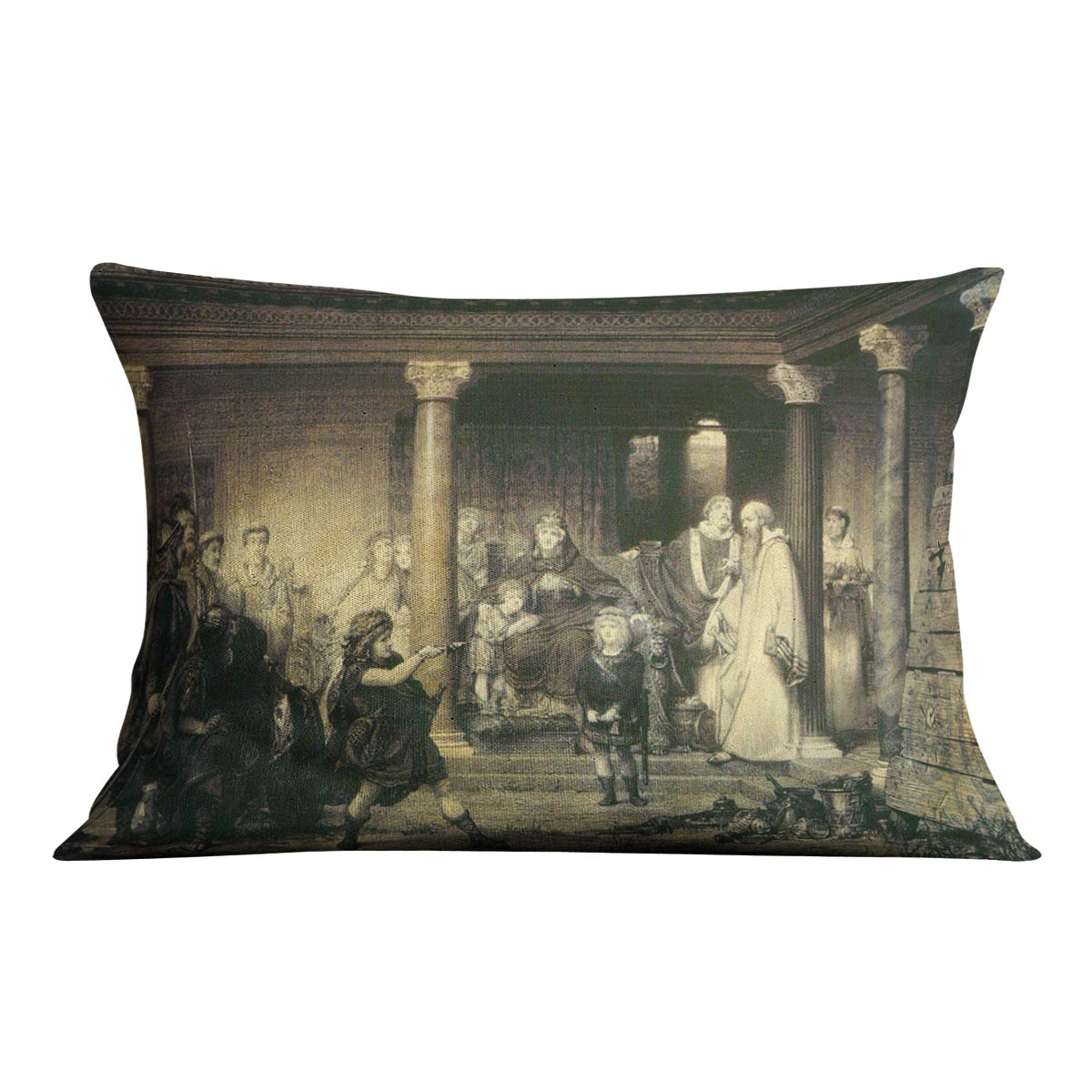 The education of children Clovis by Alma Tadema Cushion - Canvas Art Rocks - 4