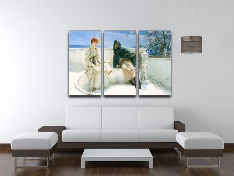 The explaination by Alma Tadema 3 Split Panel Canvas Print - Canvas Art Rocks - 3