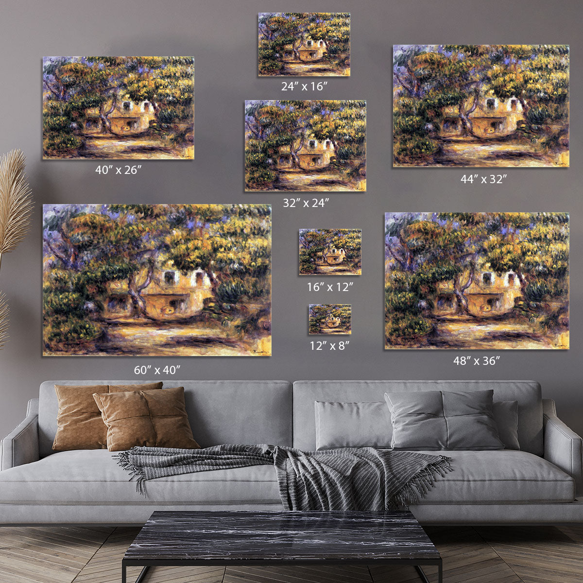 The farm at Les Collettes by Renoir Canvas Print or Poster - Canvas Art Rocks - 7