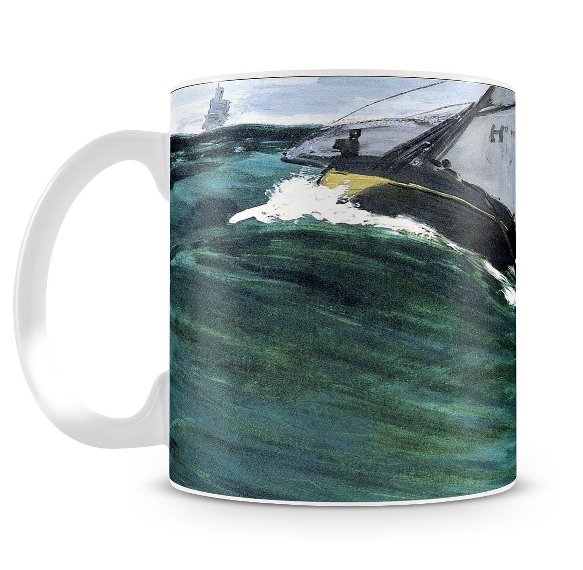 The green wave by Monet Mug - Canvas Art Rocks - 4