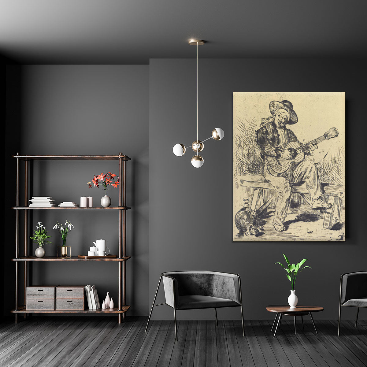 The guitar Player by Manet Canvas Print or Poster - Canvas Art Rocks - 5