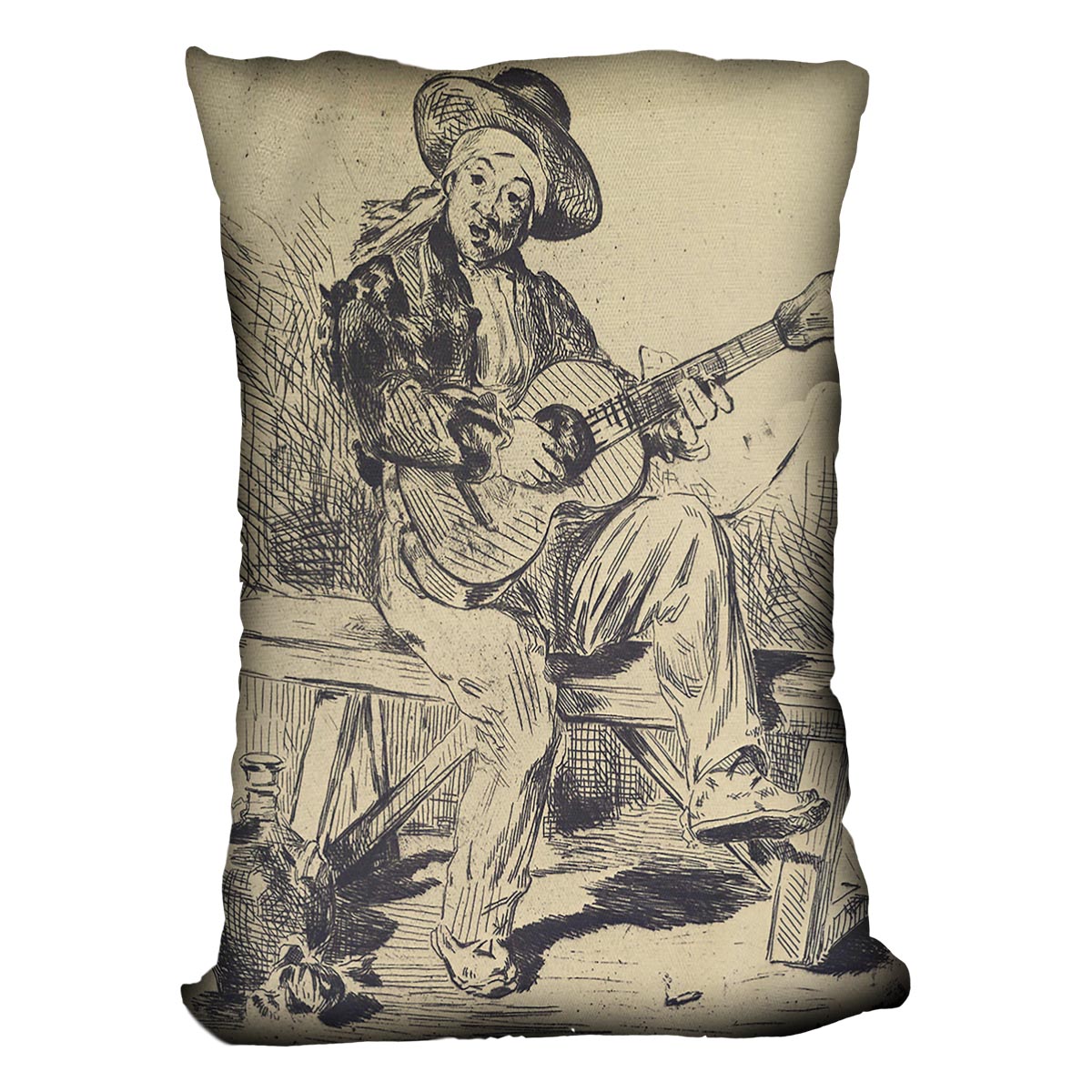 The guitar Player by Manet Cushion