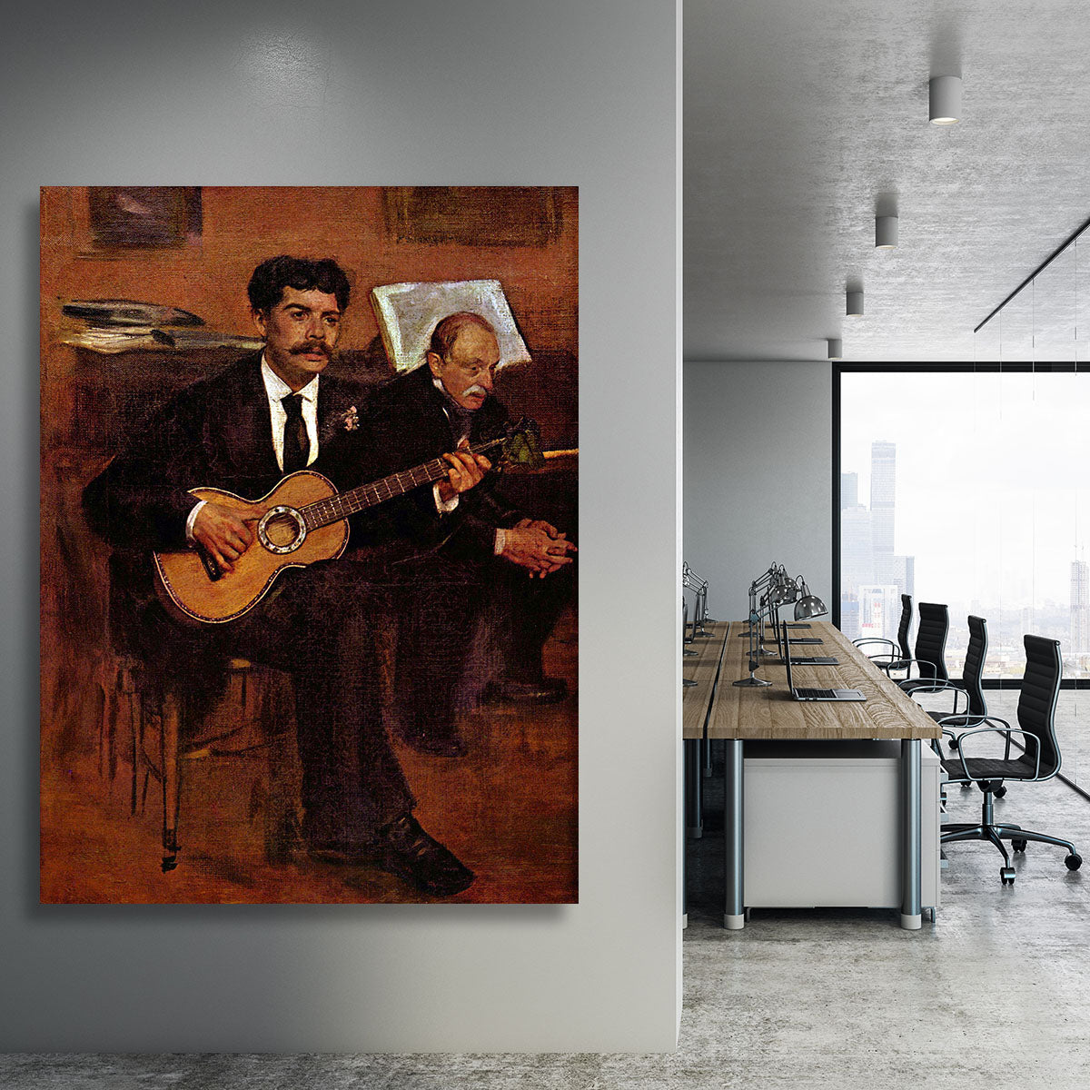 The guitarist Pagans and Monsieur Degas by Degas Canvas Print or Poster - Canvas Art Rocks - 3