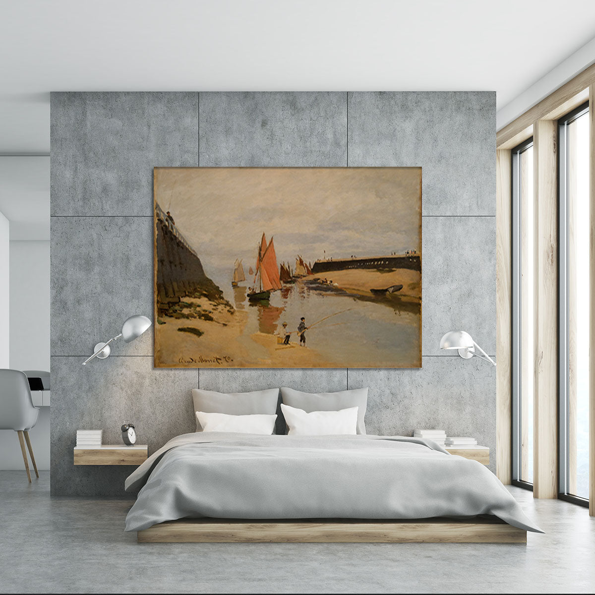 The harbor at Trouville by Monet Canvas Print or Poster - Canvas Art Rocks - 5