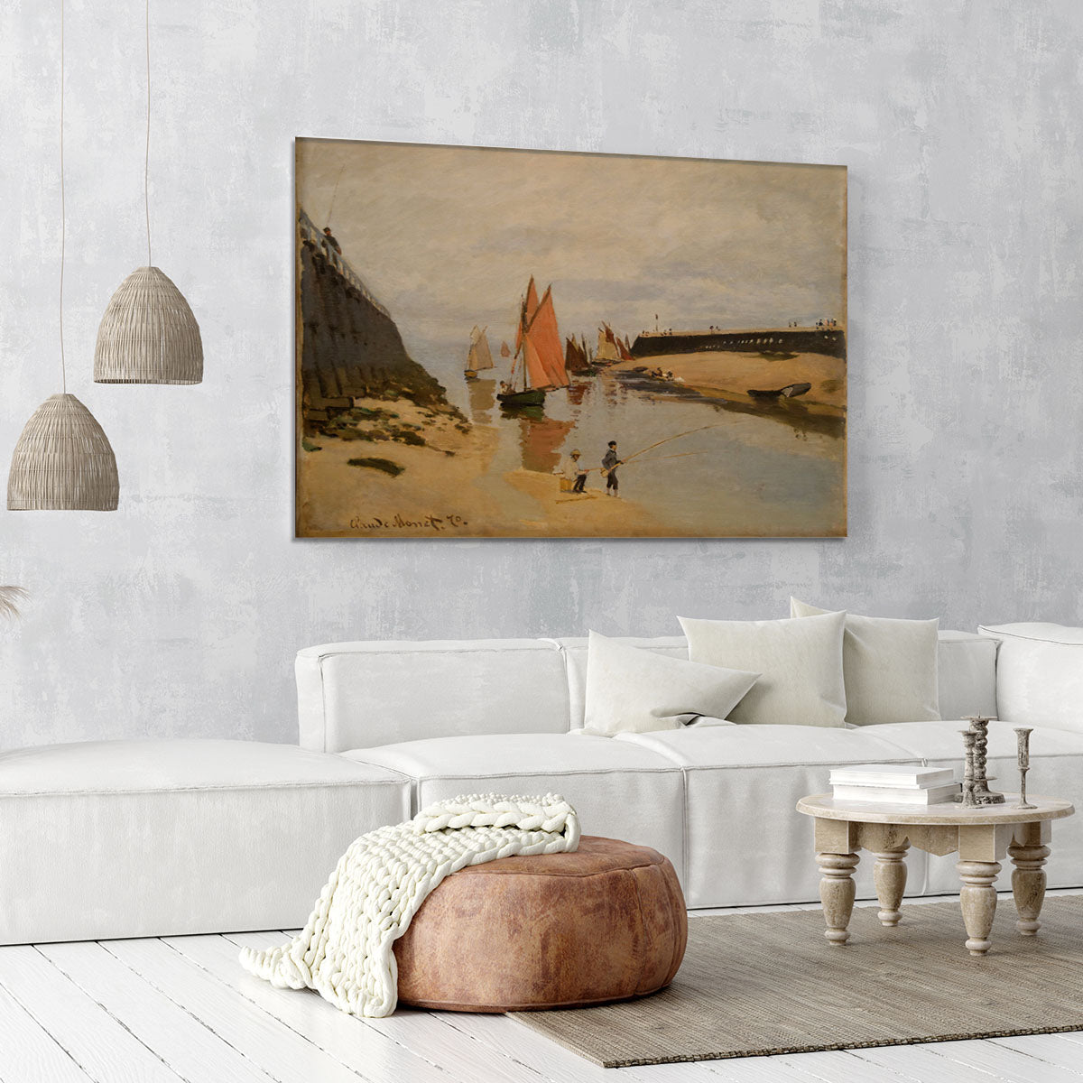 The harbor at Trouville by Monet Canvas Print or Poster - Canvas Art Rocks - 6