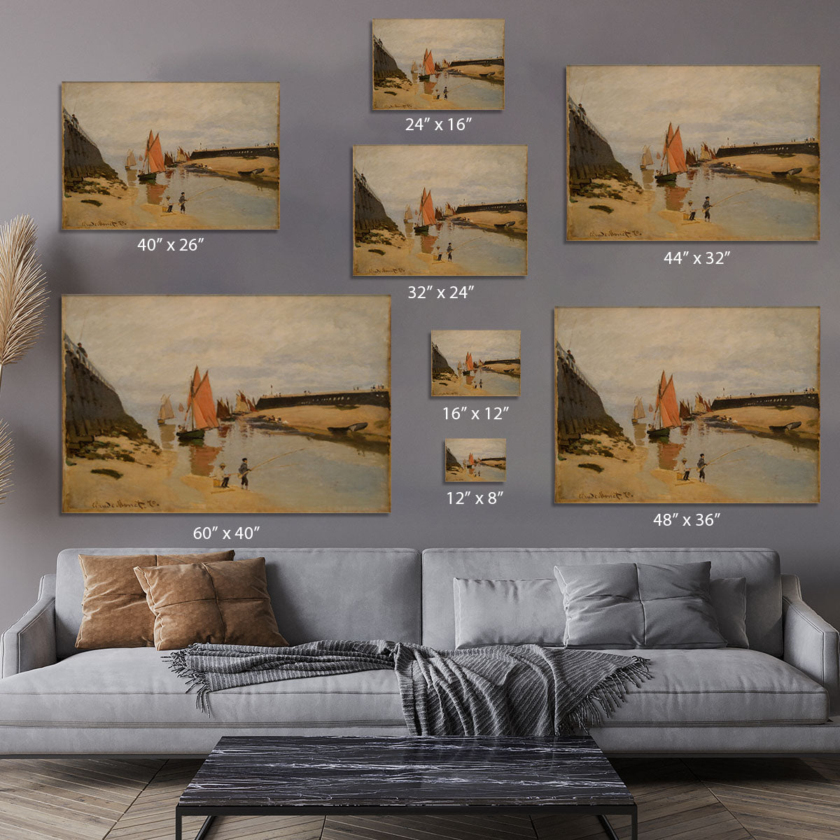 The harbor at Trouville by Monet Canvas Print or Poster - Canvas Art Rocks - 7