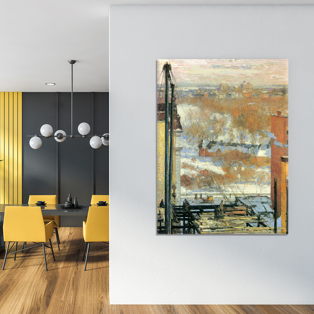 The hut and the skyscrapers by Hassam Canvas Print or Poster - Canvas Art Rocks - 4