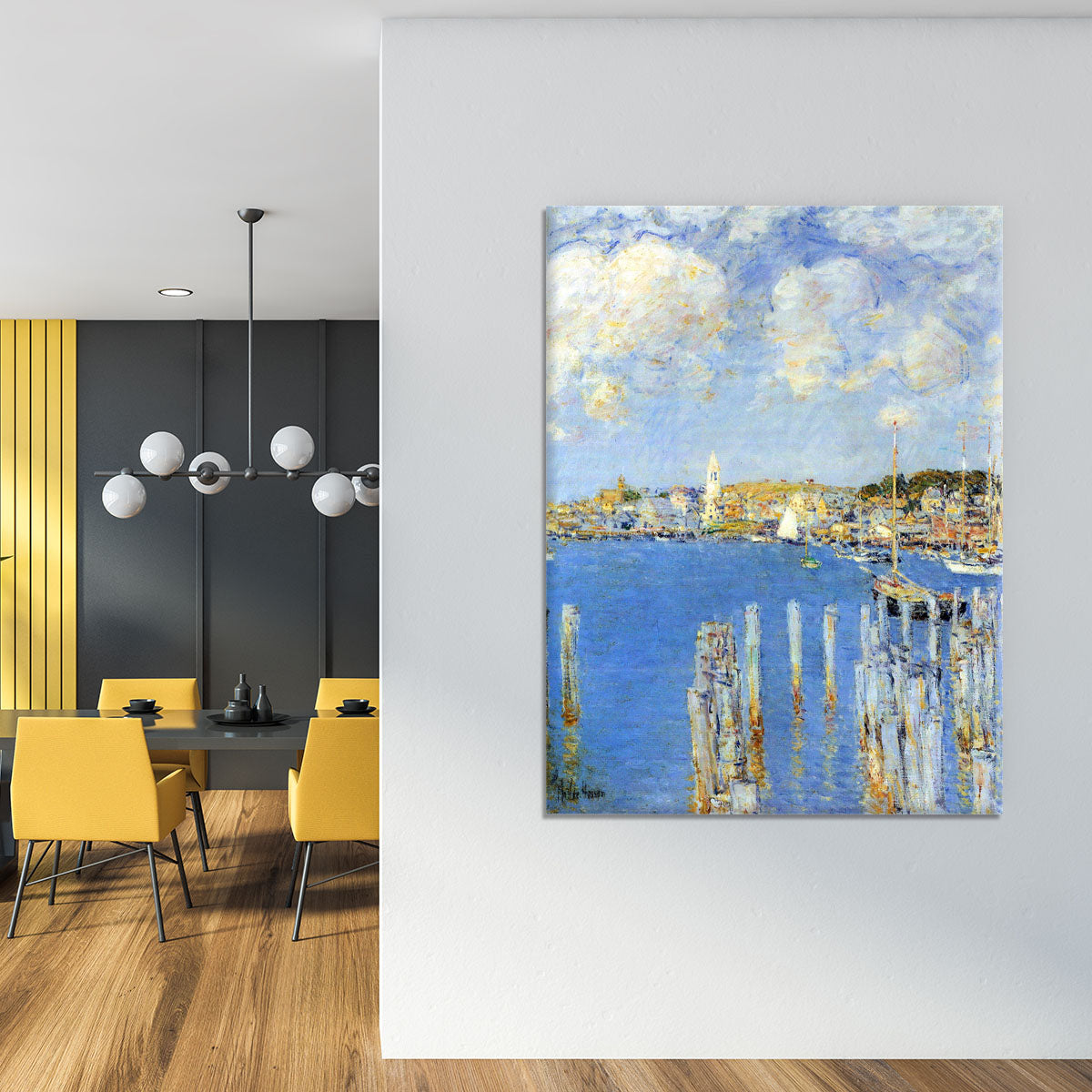 The inland port of Gloucester by Hassam Canvas Print or Poster - Canvas Art Rocks - 4