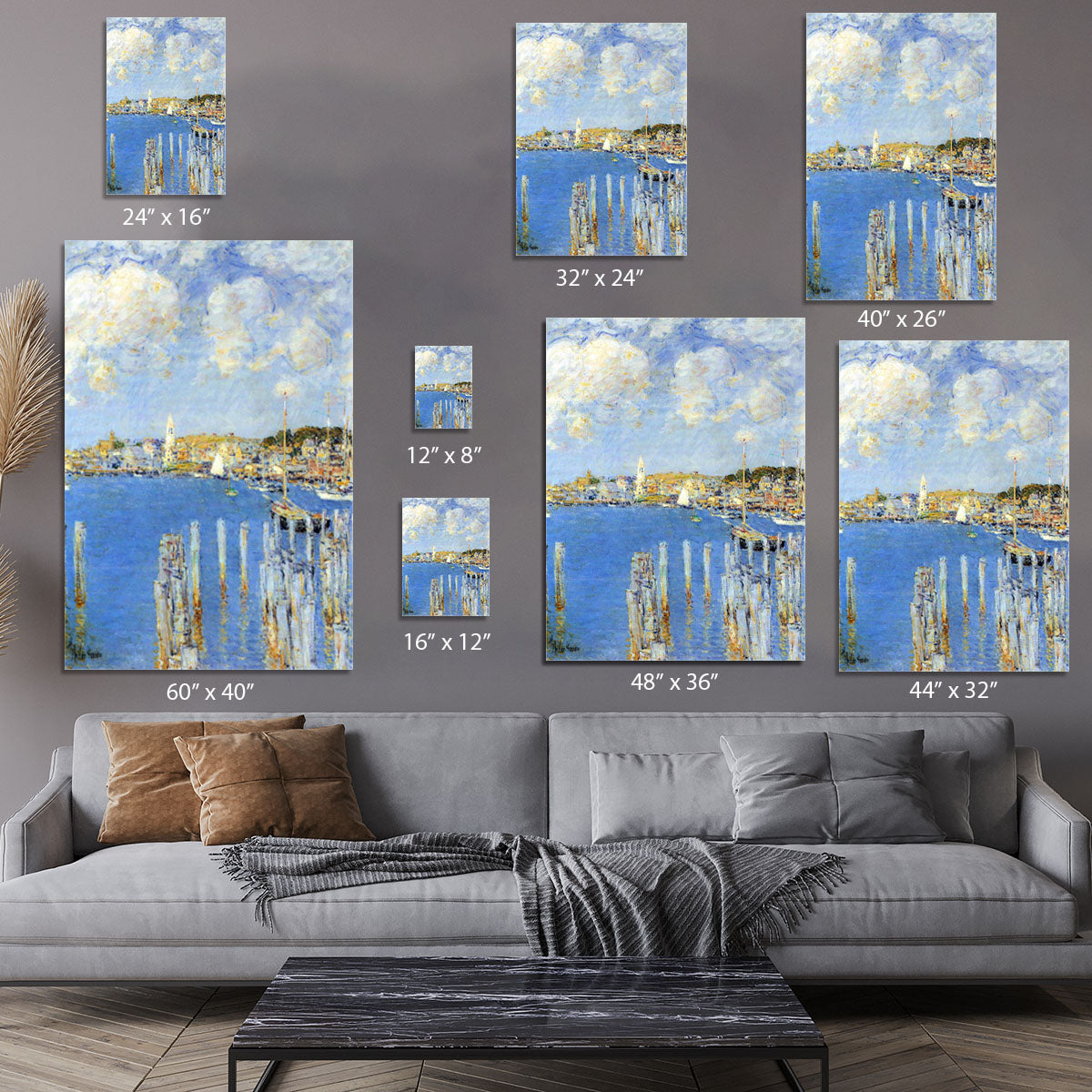 The inland port of Gloucester by Hassam Canvas Print or Poster - Canvas Art Rocks - 7