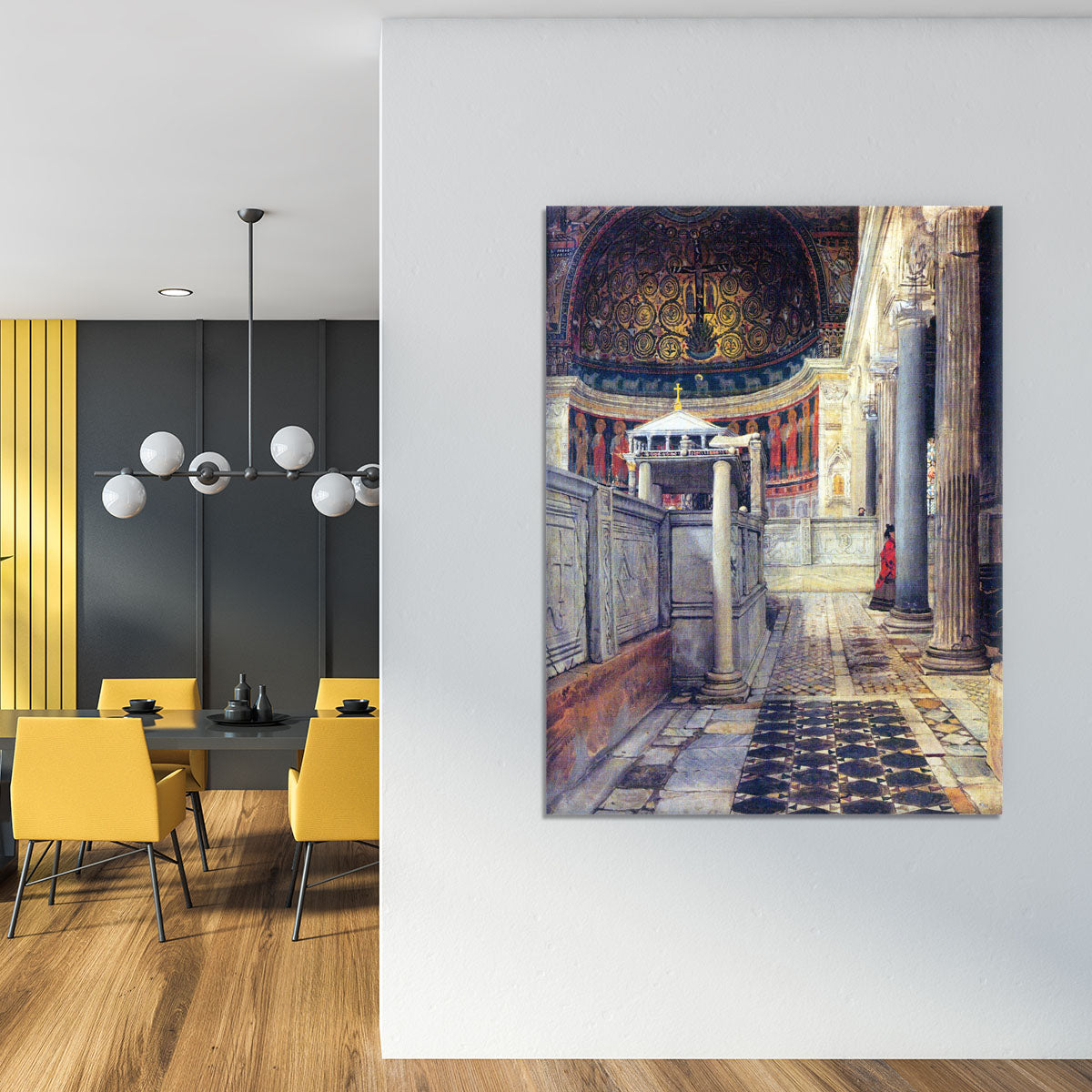 The interior of the church of San Clemente Rome by Alma Tadema Canvas Print or Poster - Canvas Art Rocks - 4
