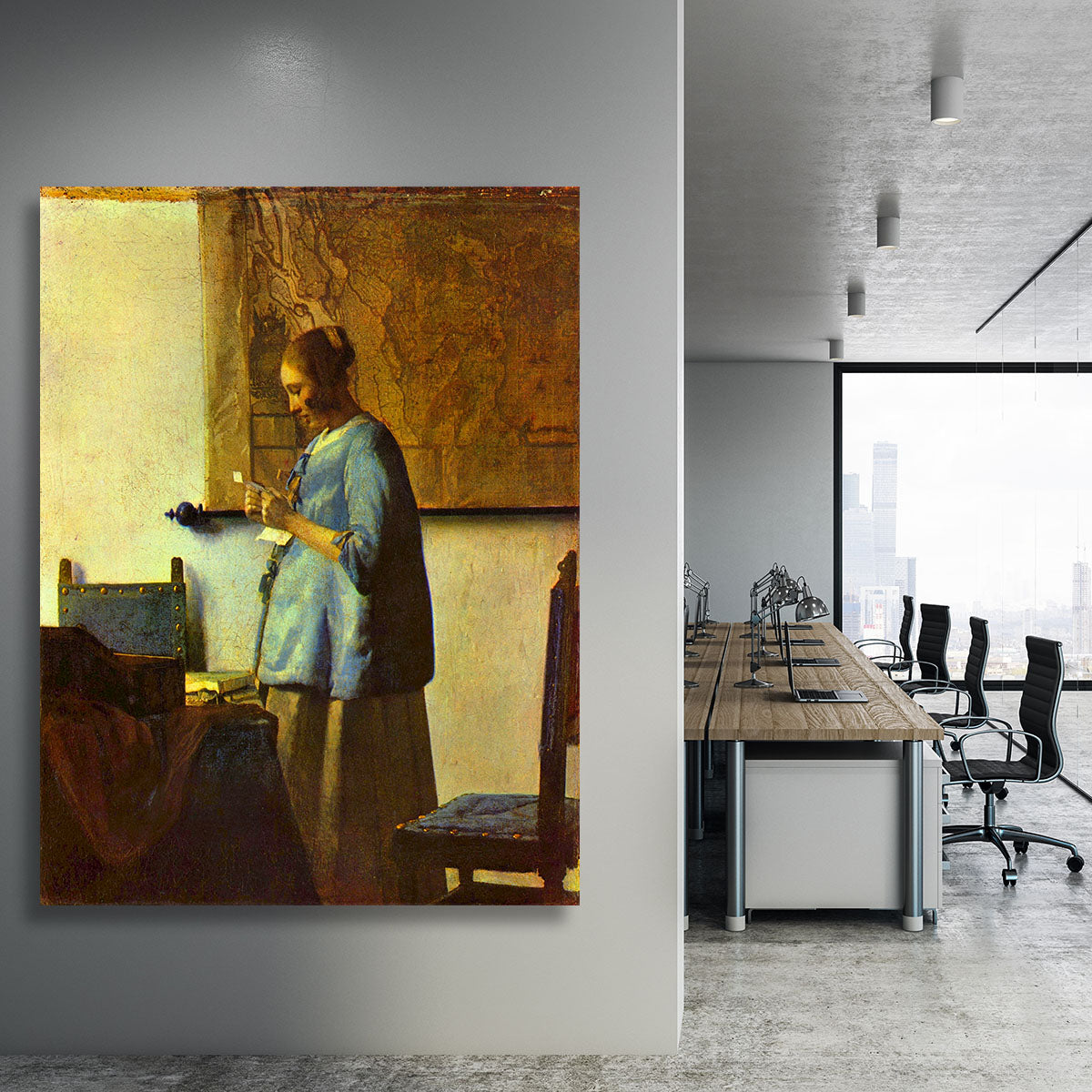 The letter reader by Vermeer Canvas Print or Poster - Canvas Art Rocks - 3