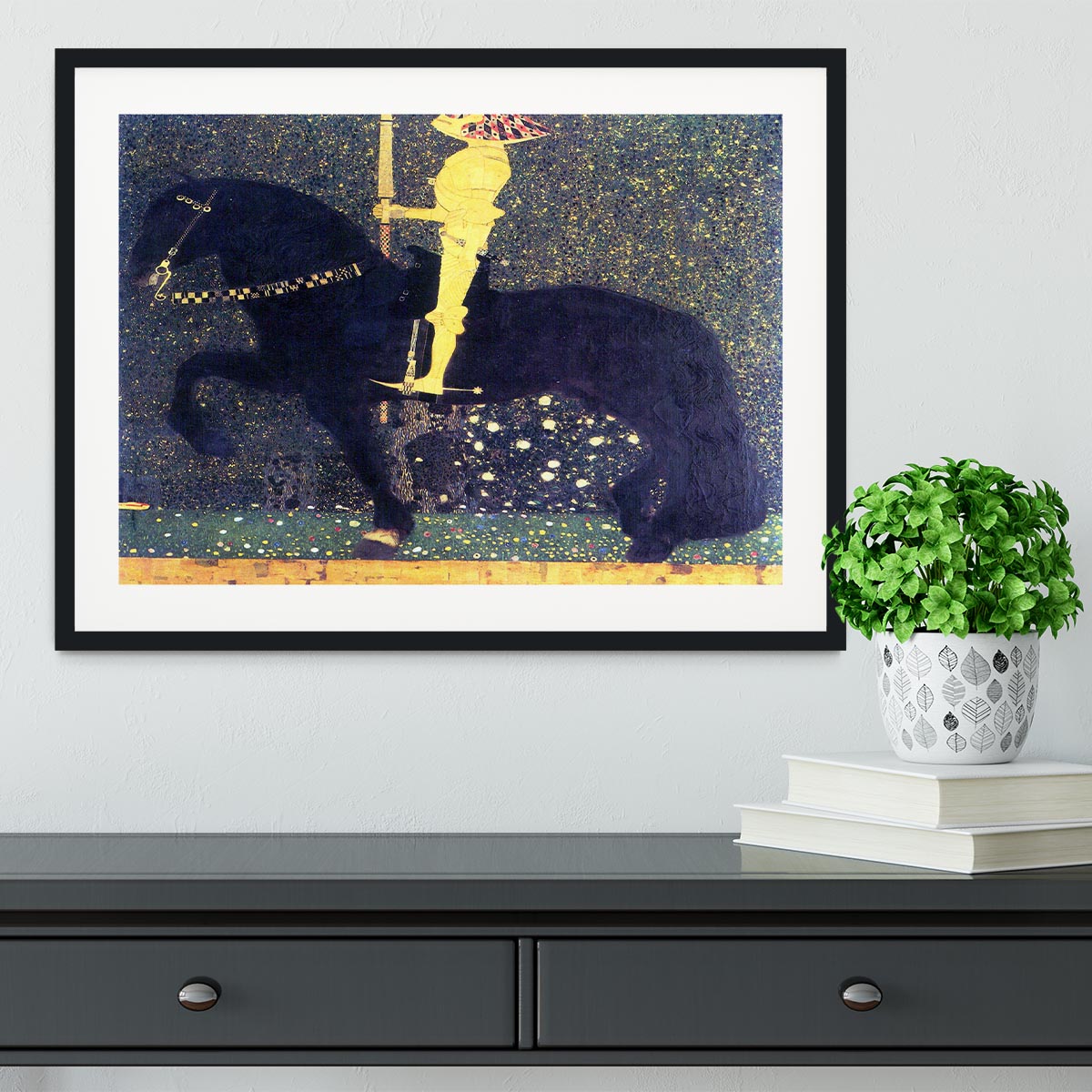 The life of a struggle The Golden Knights by Klimt Framed Print - Canvas Art Rocks - 1