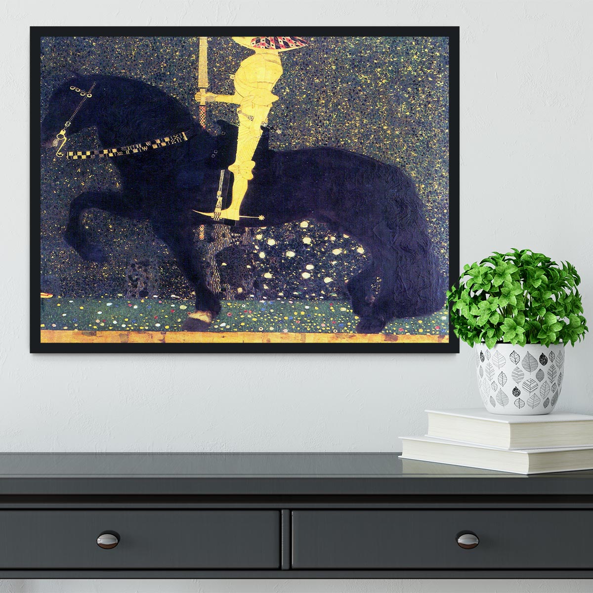 The life of a struggle The Golden Knights by Klimt Framed Print - Canvas Art Rocks - 2